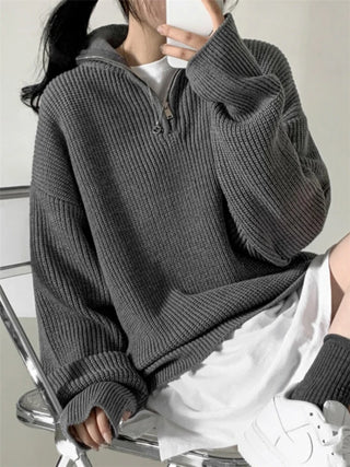 OVERSIZED ZIPPER PULLOVER