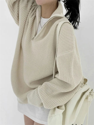 OVERSIZED ZIPPER PULLOVER